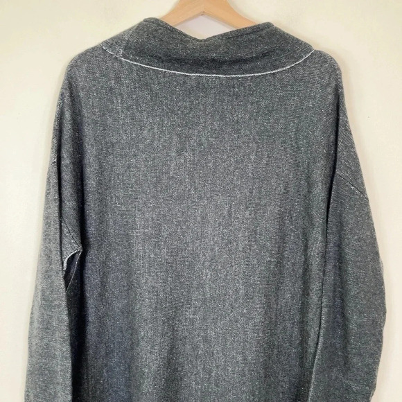 Eileen Fisher Womens Size Small Tunnel Neck Long Sleeve Heathered Grey Top - Picture 11 of 15